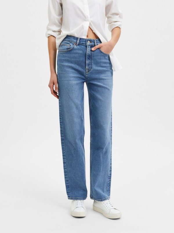 selected femme marie jeans denim straight fit