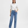 selected femme marie jeans denim straight fit