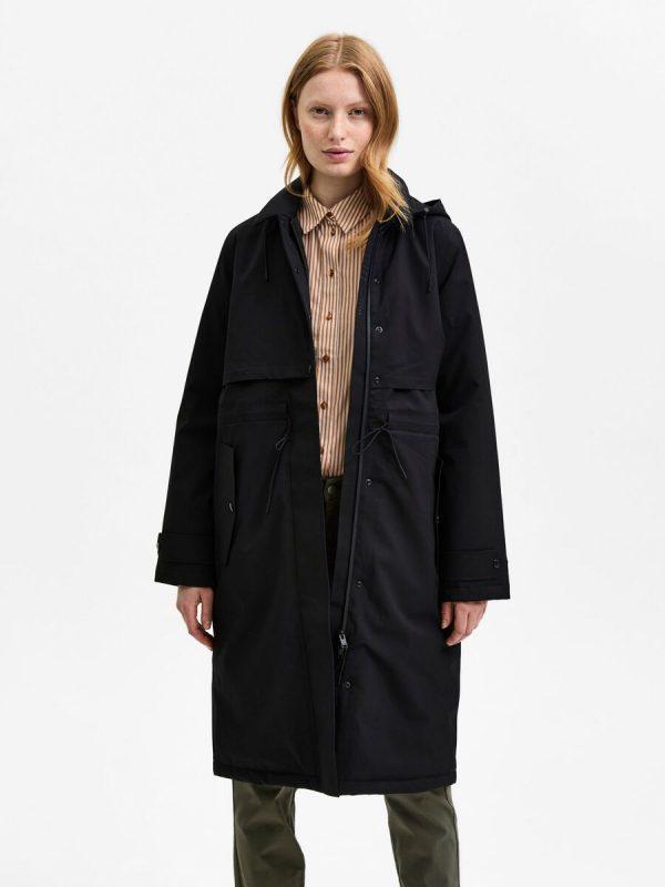 selected femme tech coat helle kappa jacka