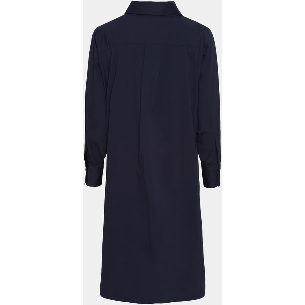 57016 Sigga Dress 640 Navy Back isay sigga dress klänning skjortklänning poplin knappslå fin snygg ledig oversized