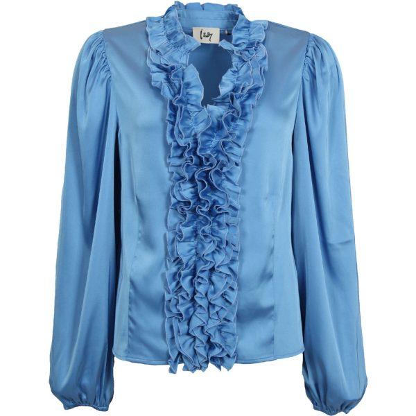 isay steff blouse satin volang frill