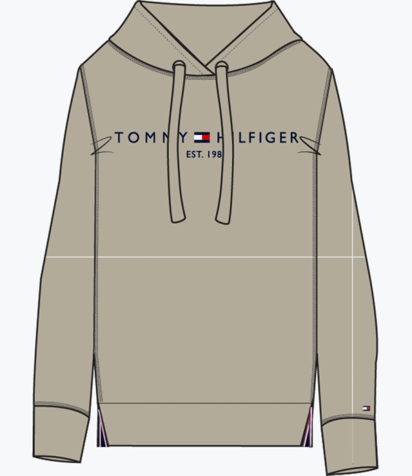 tommy hilfiger hood fleece logo