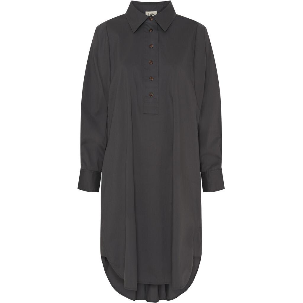 57016 Sigga Dress 911 Grey Front isay sigga dress skjorta klänning bomull krage 57016