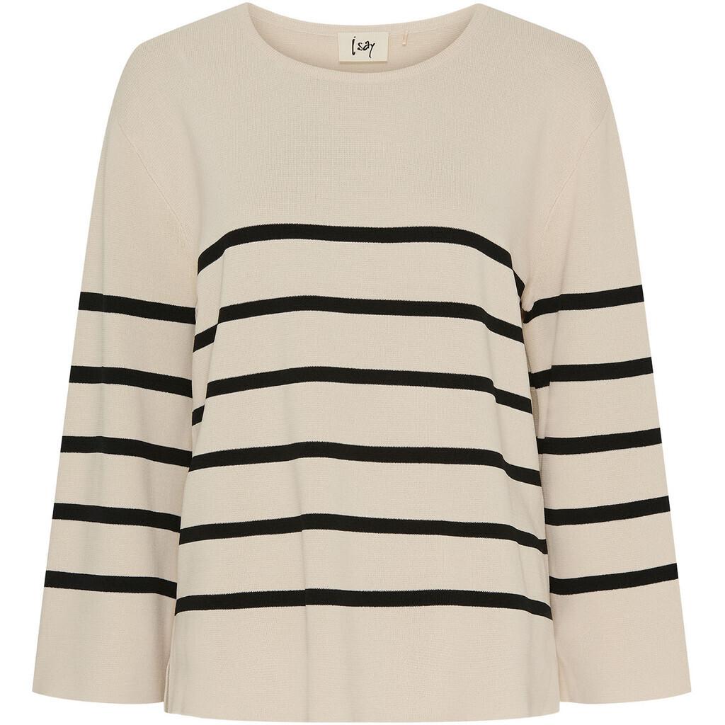 isay jena ss knit top randig viskos stickad ledig passform 57582