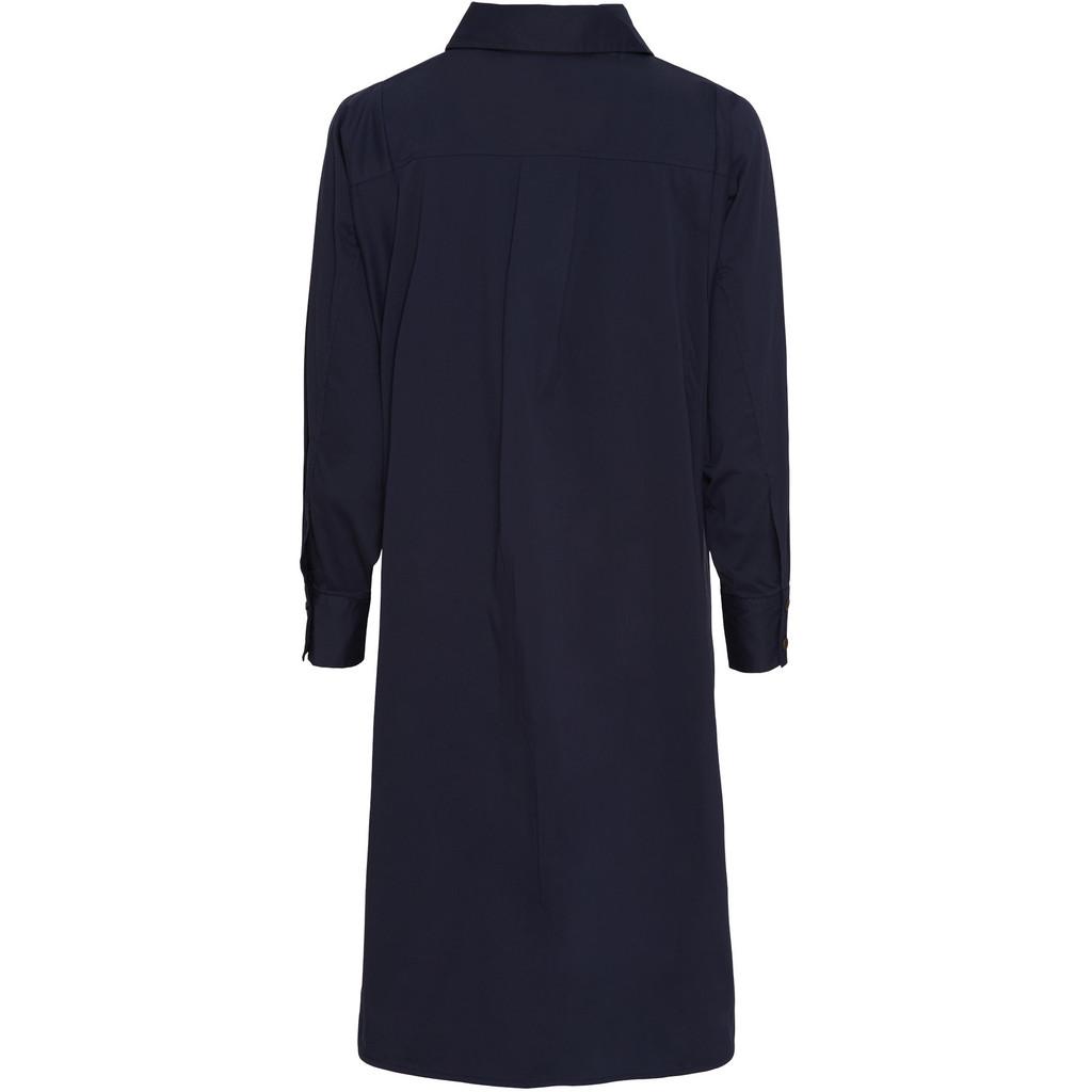 57016 Sigga Dress 640 Navy Back isay sigga dress bomull poplin 57016
