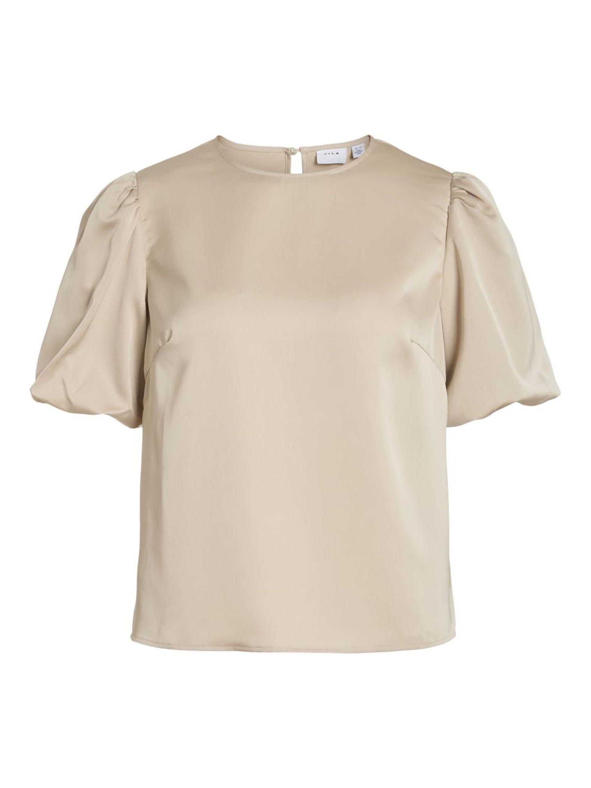 vila ellette puff top satin blank fest 14107986
