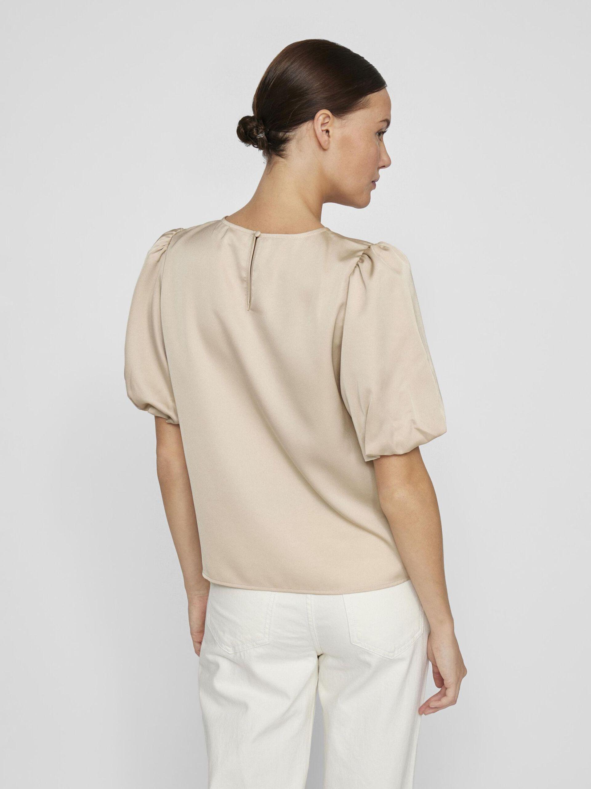 vila ellette puff top satin blank fest 14107986