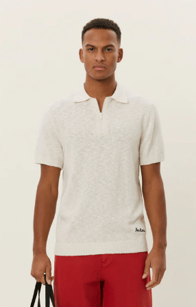 les deux brad zipper polo stickad pike dragkedja stickad LDM310153