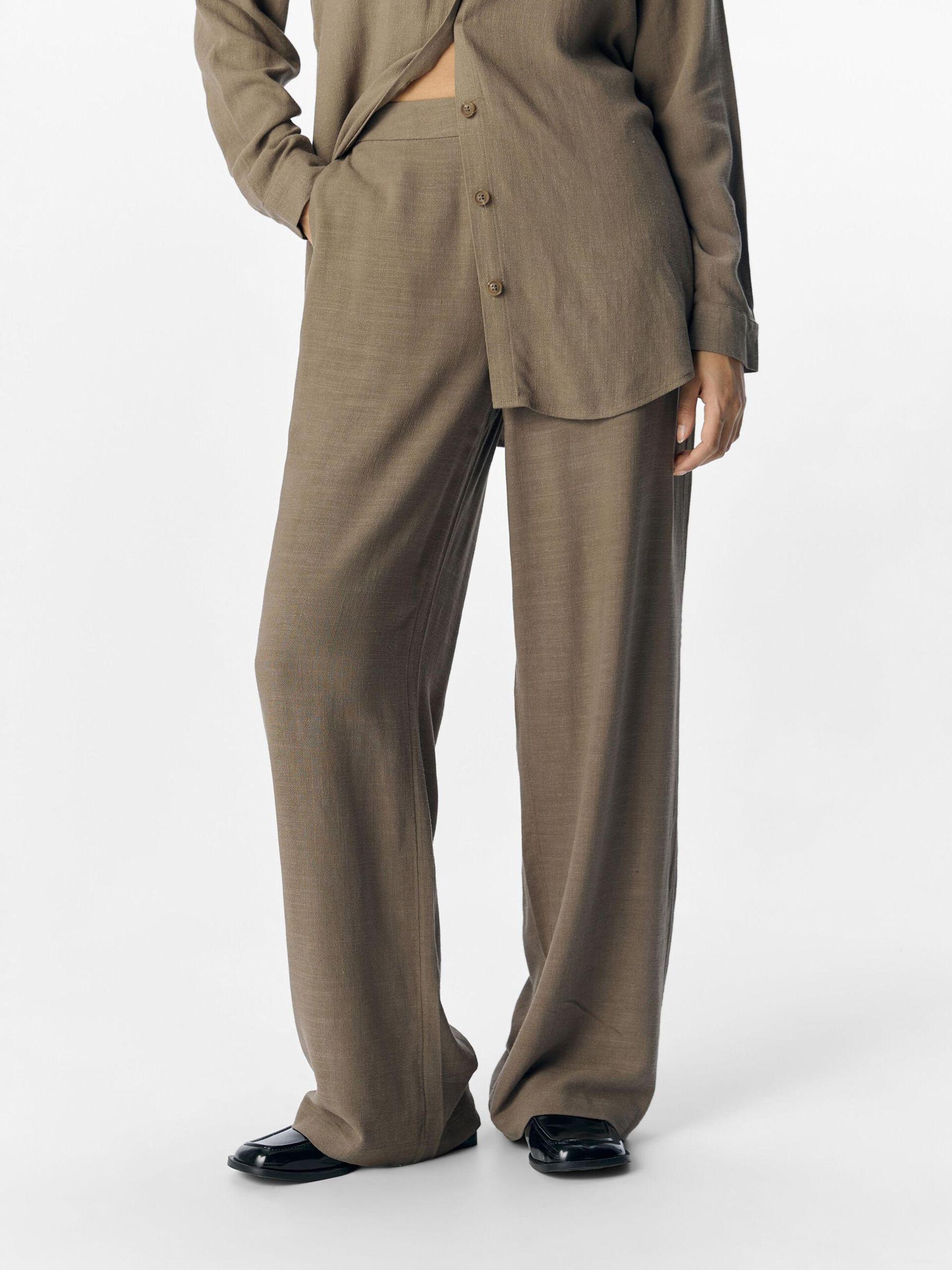 object aline wide byxa pant lin viskos resår 23040671