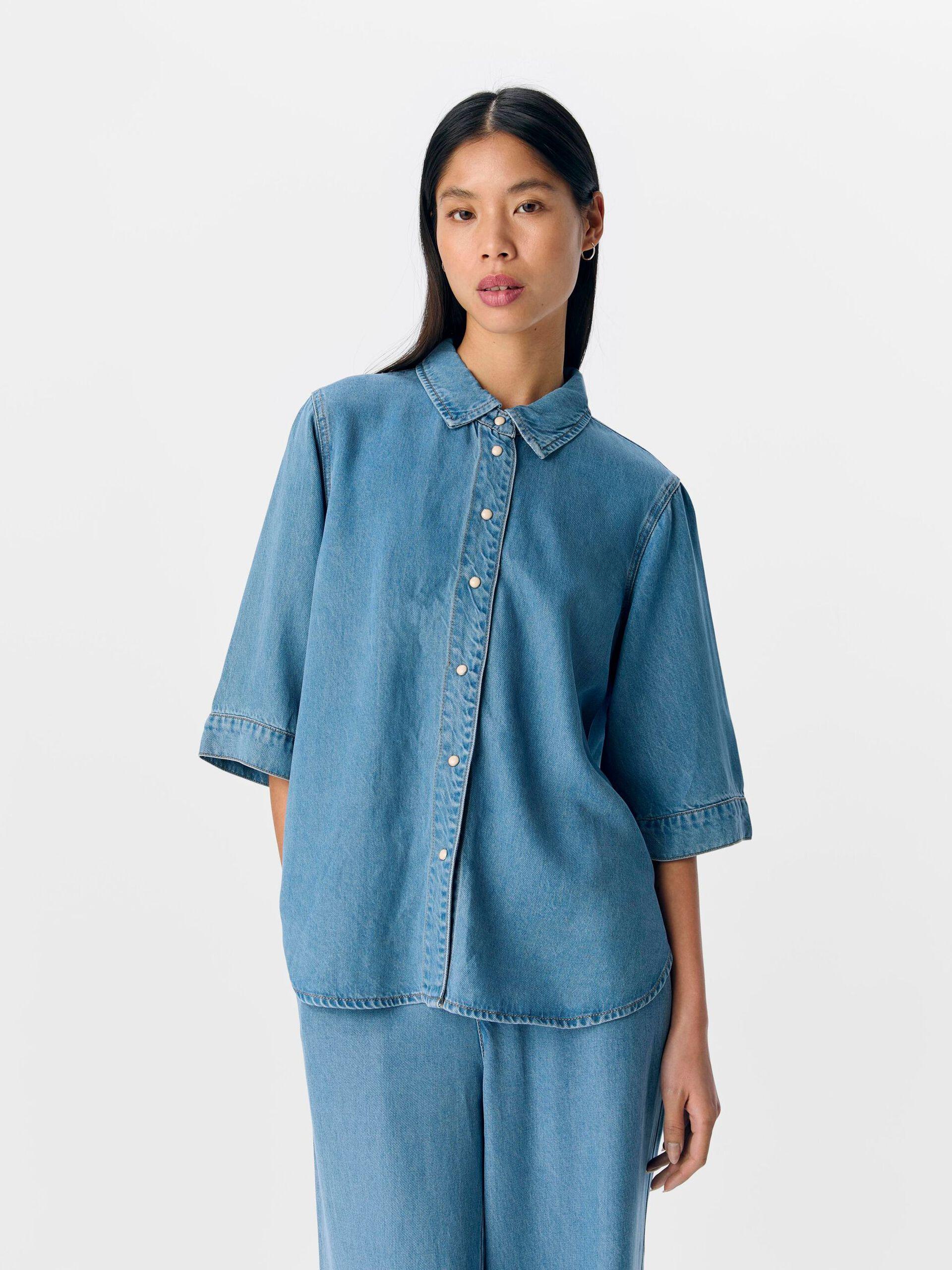 object frame skjorta denim tencel 23046164