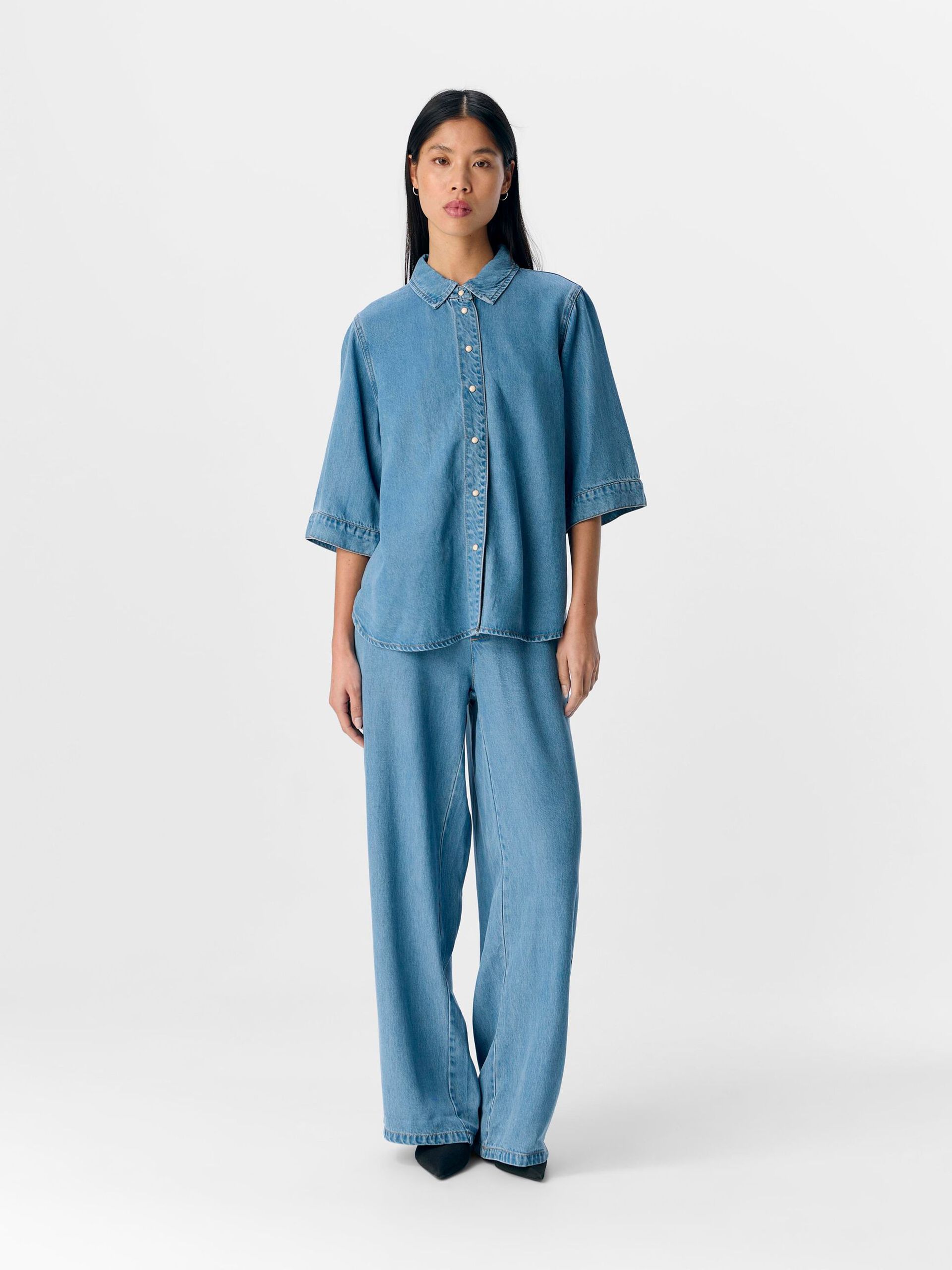 object frame skjorta denim tencel 23046164