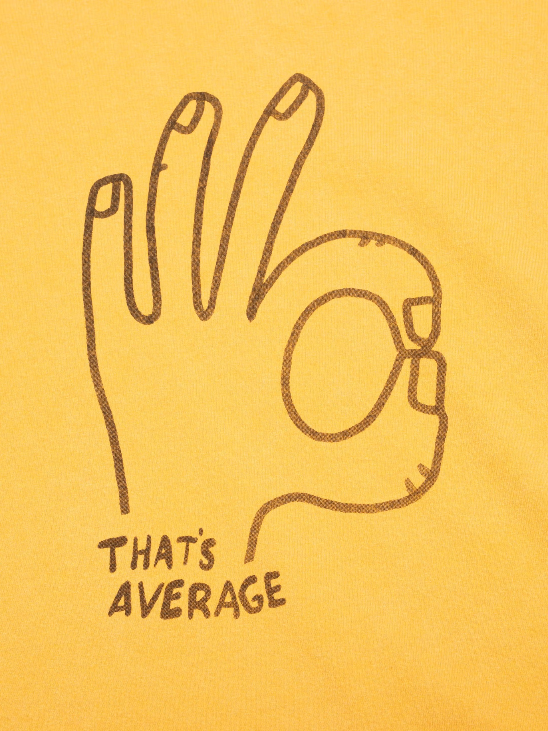 nudie jeans roy average tee bomull tryck yellow 131970