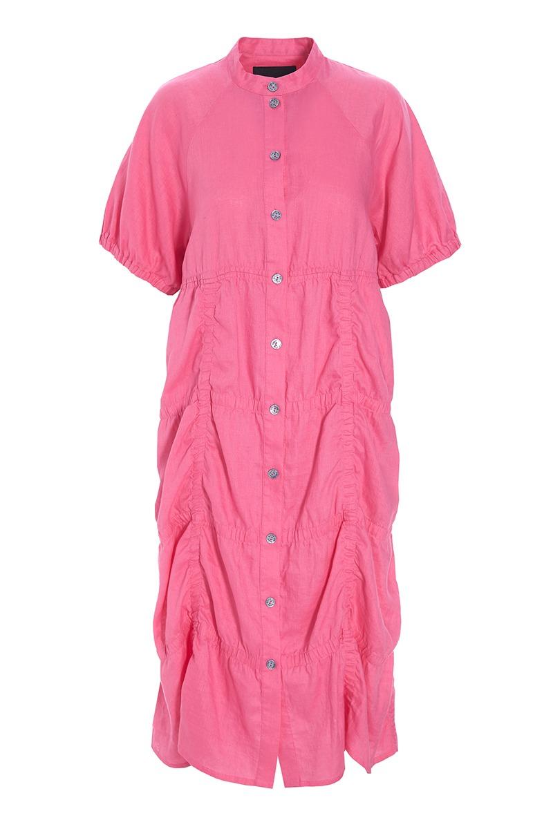 bitte kai rand airy linen skjortklänning ryk lin kort ärm knappar 14502