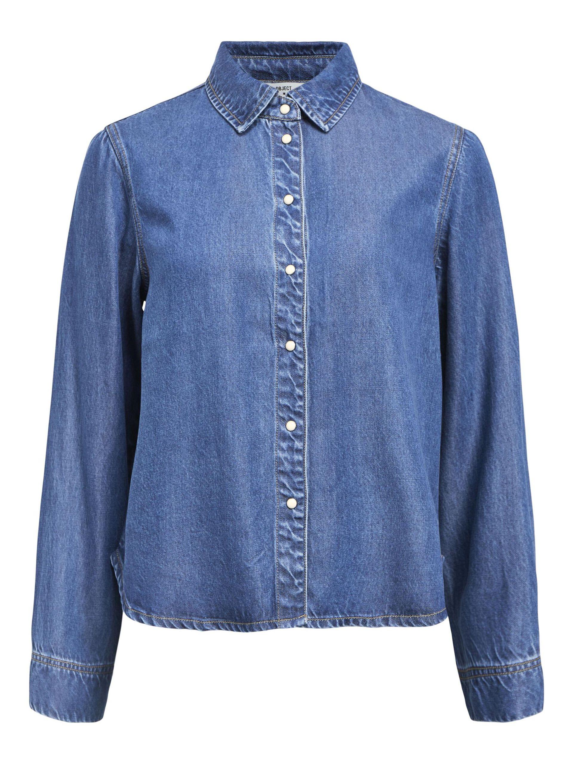 23046914_MediumBlueDenim_001 object frame skjorta denim långärm tryckknapp tencel 26046914