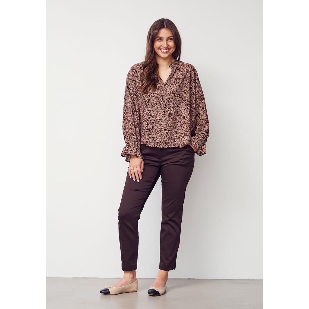 isay ana blouse blus viskos mönster knyt i halsen 57707