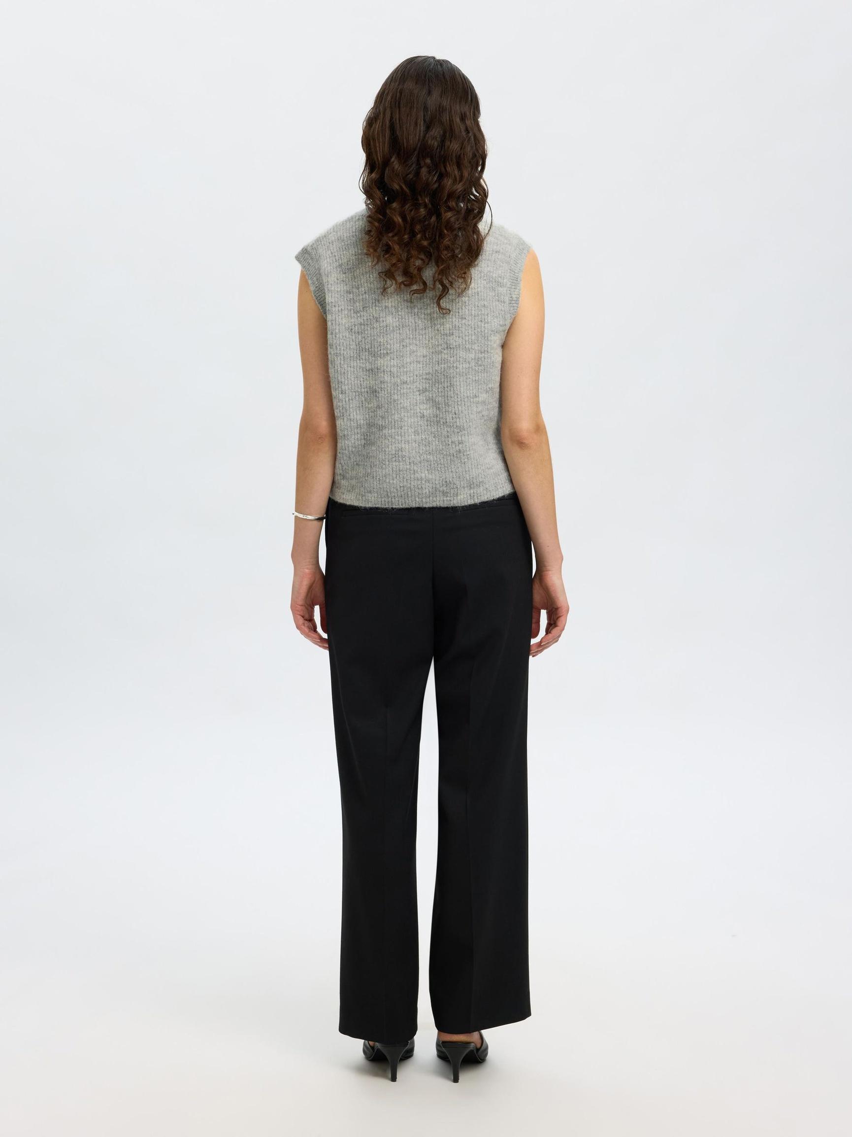 16098808_LightGreyMelange_004 selected femme lulu vest ull knappar ärmlös 16098808