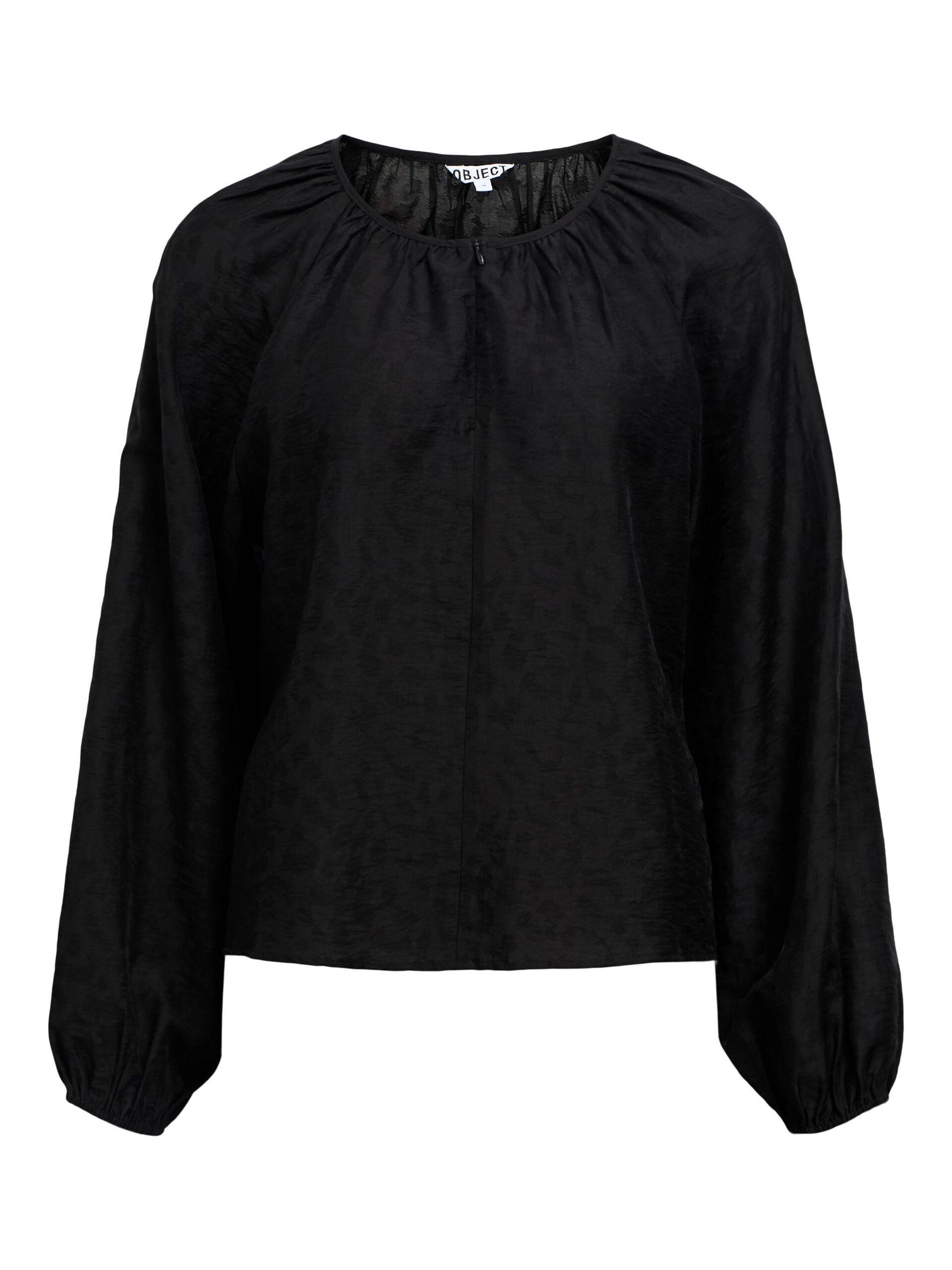object tru ballongärmad top blus långärm rundhals 23046916