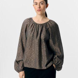 object tru ballongärmad top blus långärm rundhals 23046916