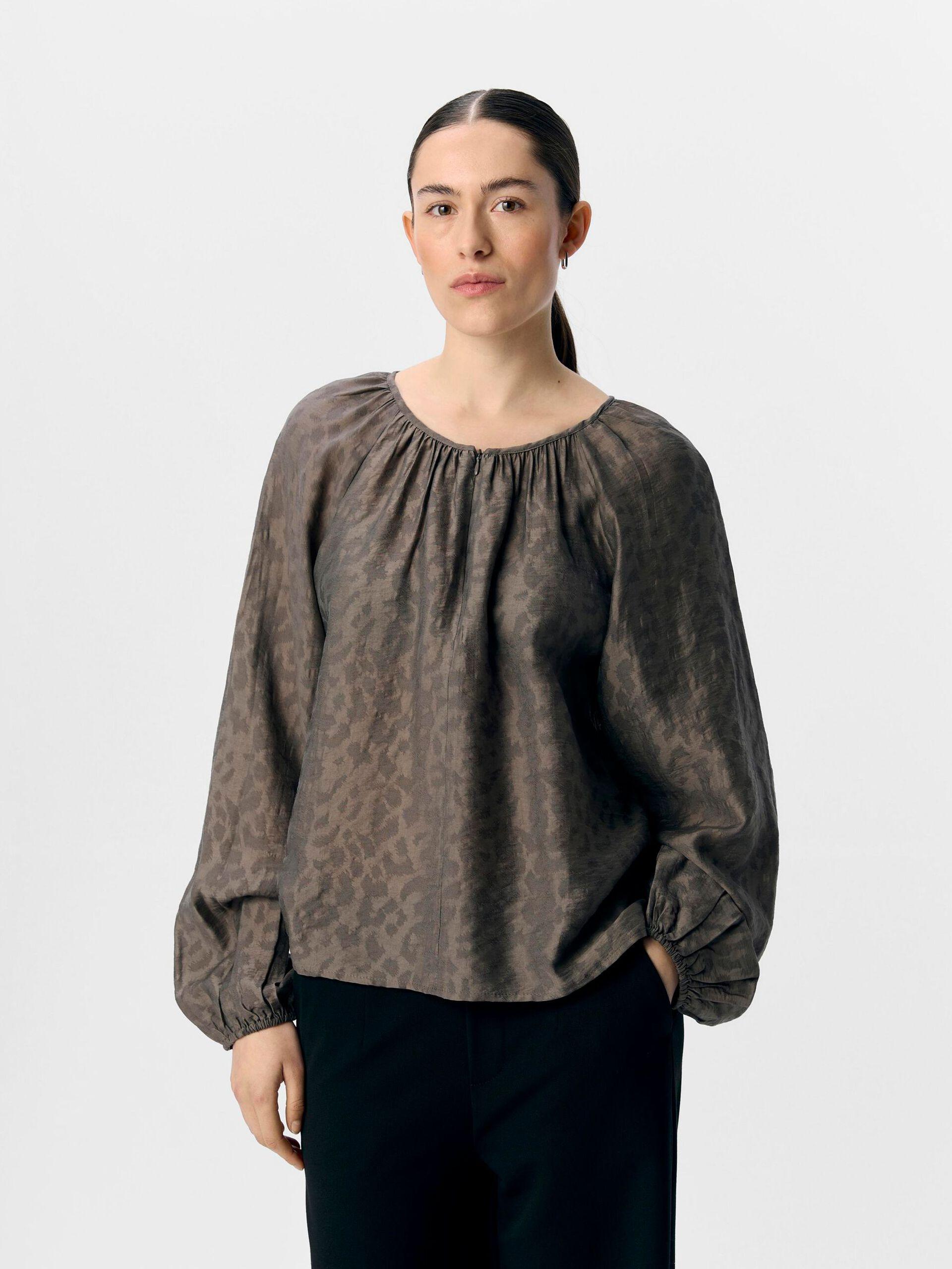object tru ballongärmad top blus långärm rundhals 23046916