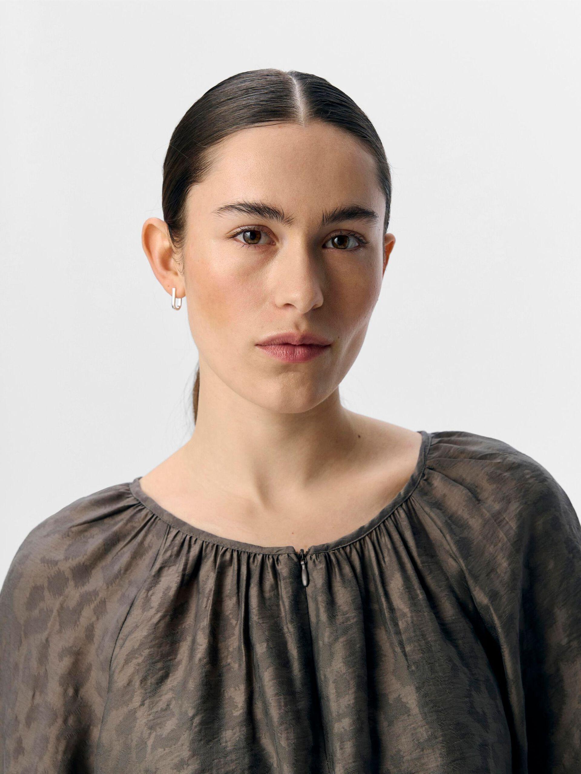object tru ballongärmad top blus långärm rundhals 23046916