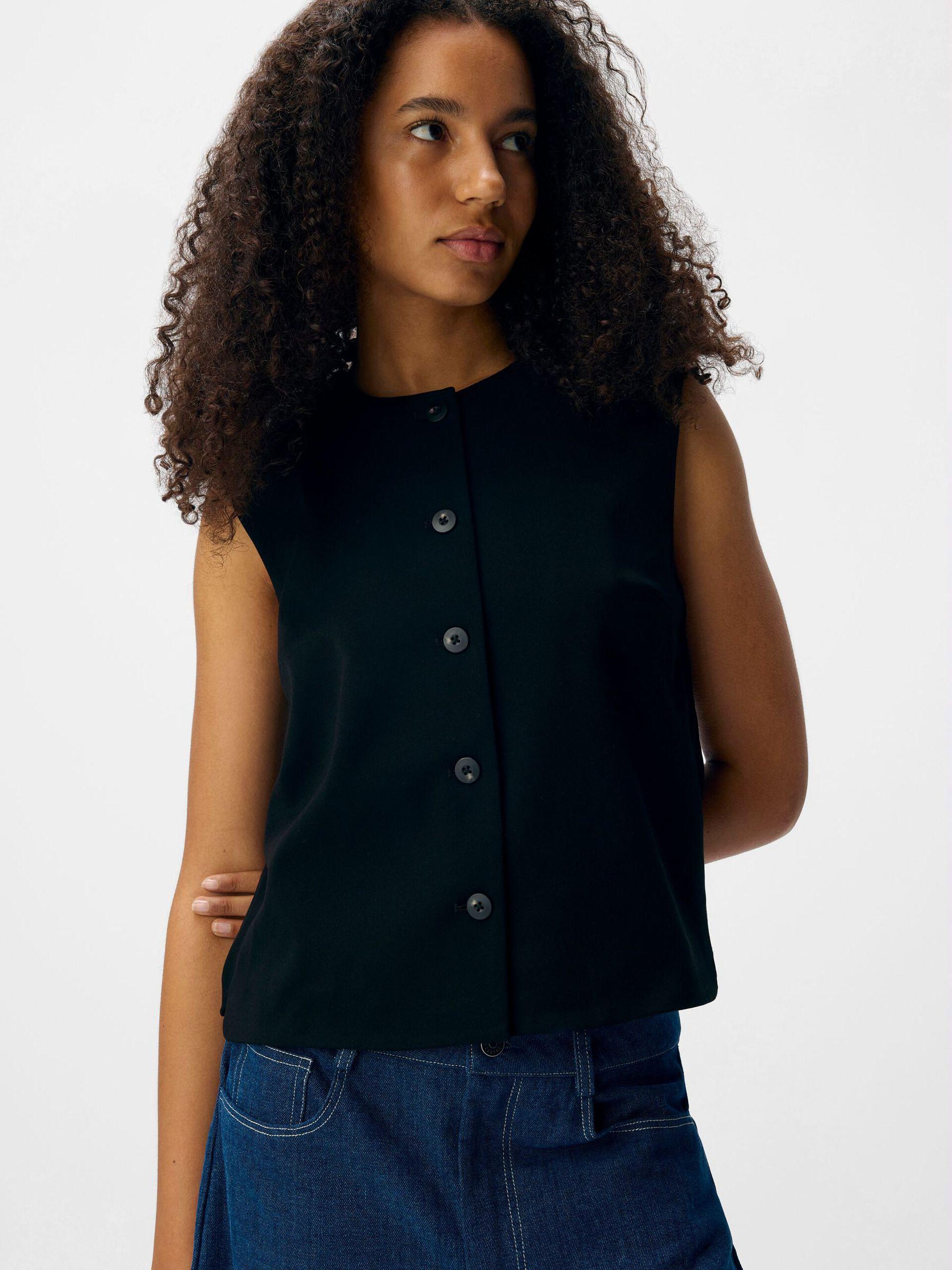 object lisa holkärmad väst rundhals ärmlös 23047750