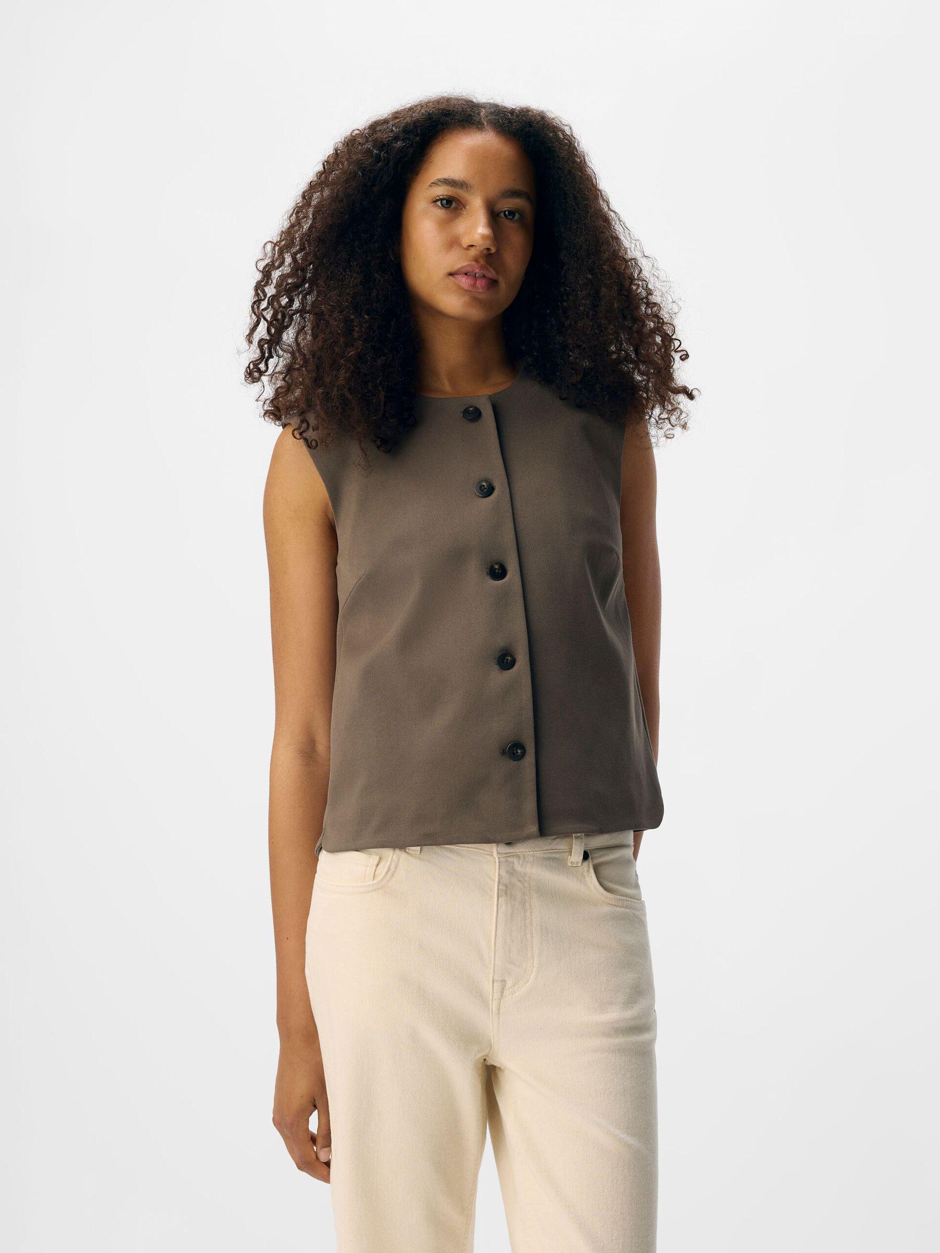 object lisa holkärmad väst rundhals ärmlös 23047750