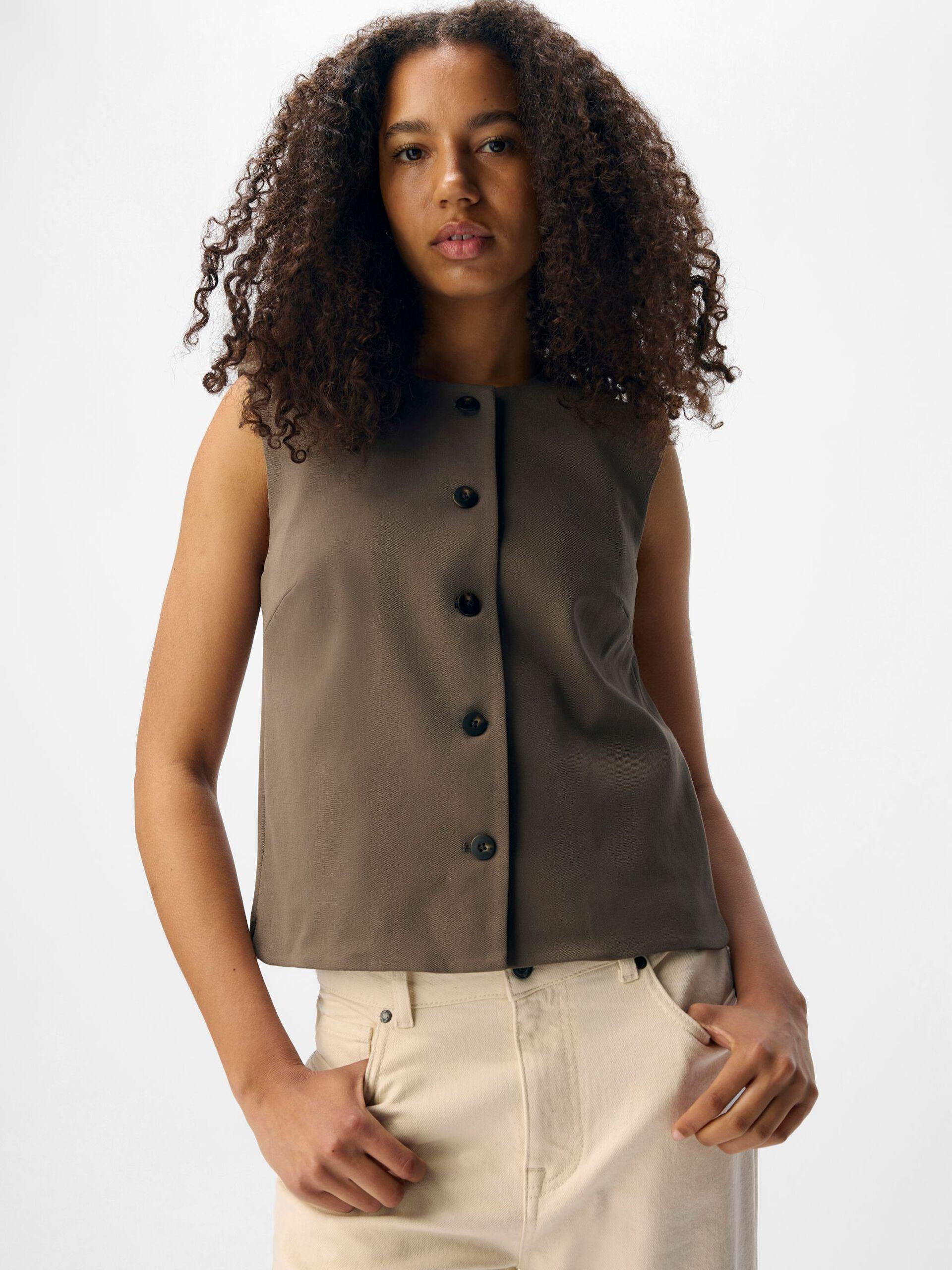 object lisa holkärmad väst rundhals ärmlös 23047750