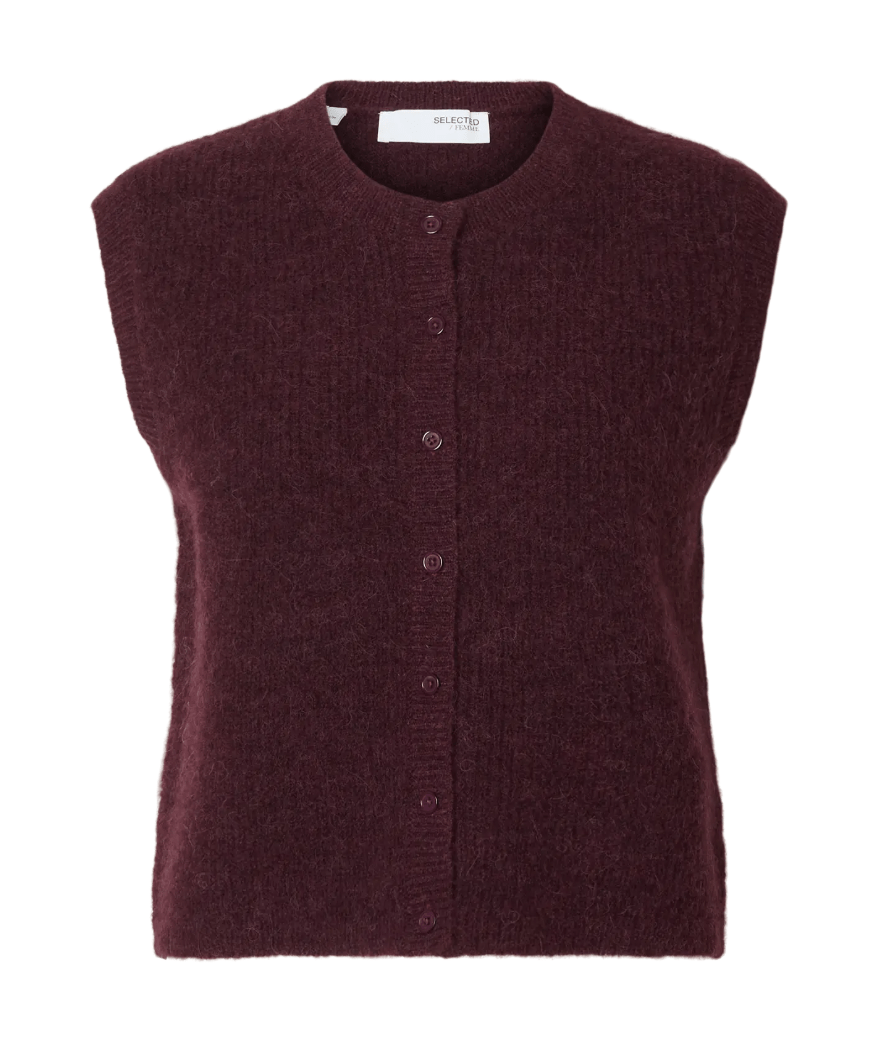 lulu vest selected femme lulu vest ull knappar ärmlös 16098808