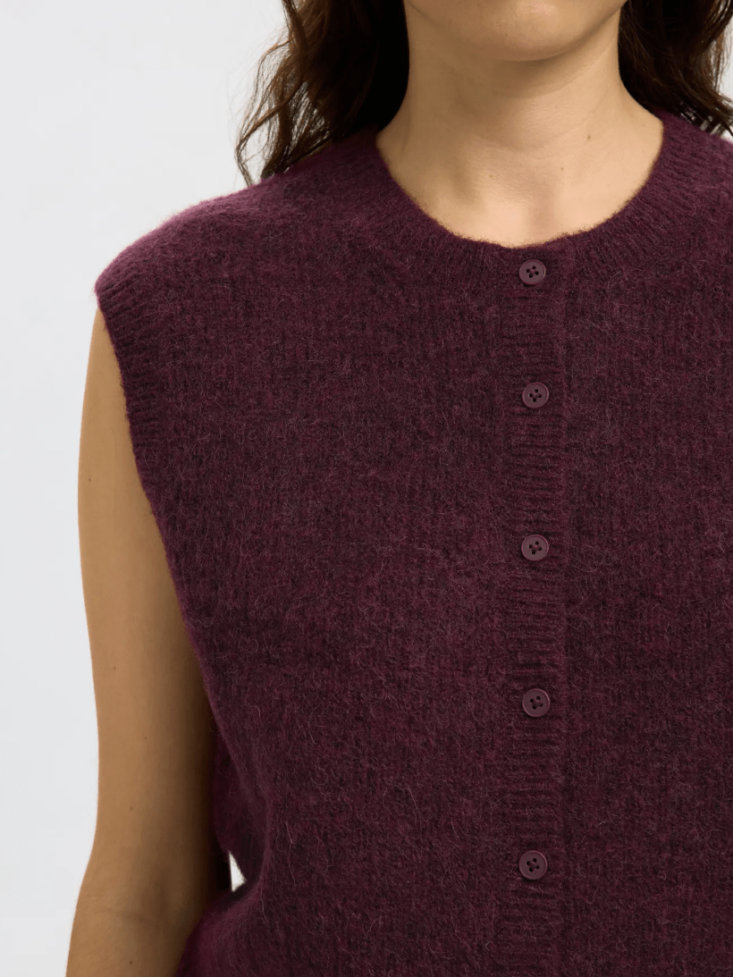 lulu vest2 selected femme lulu vest ull knappar ärmlös 16098808