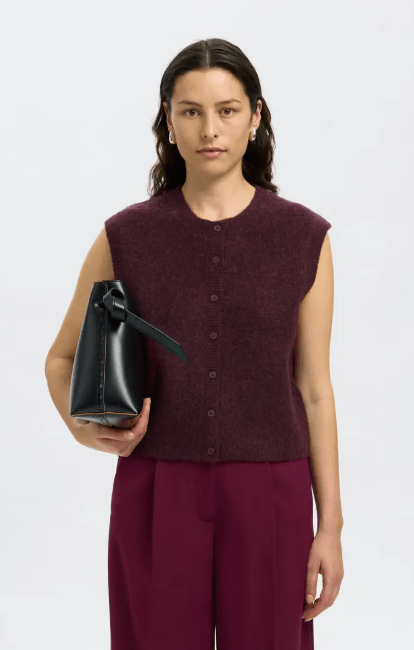 lulu vest3 selected femme lulu vest ull knappar ärmlös 16098808