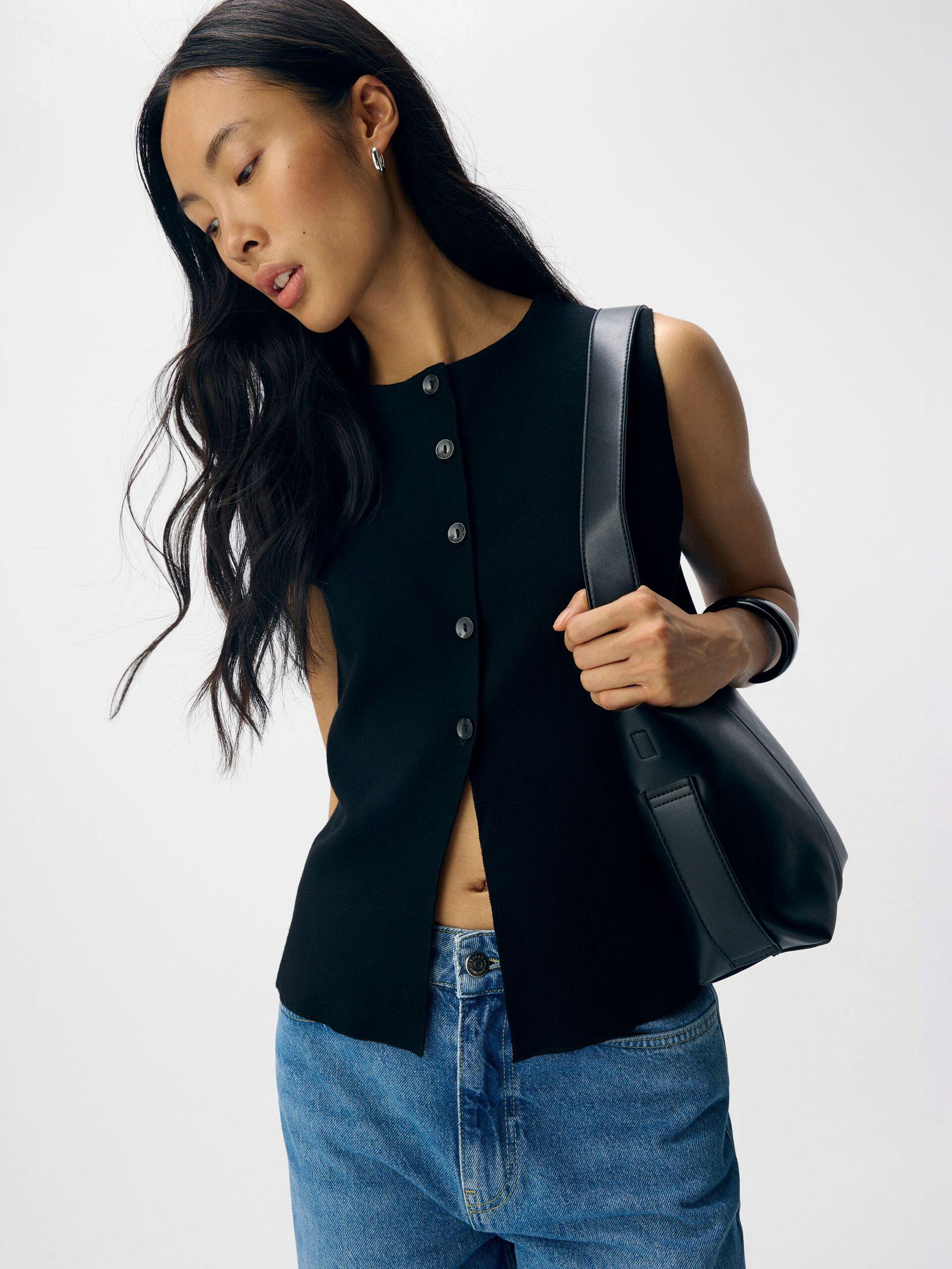 object reynard stickad väst mjuk knappar 23048136