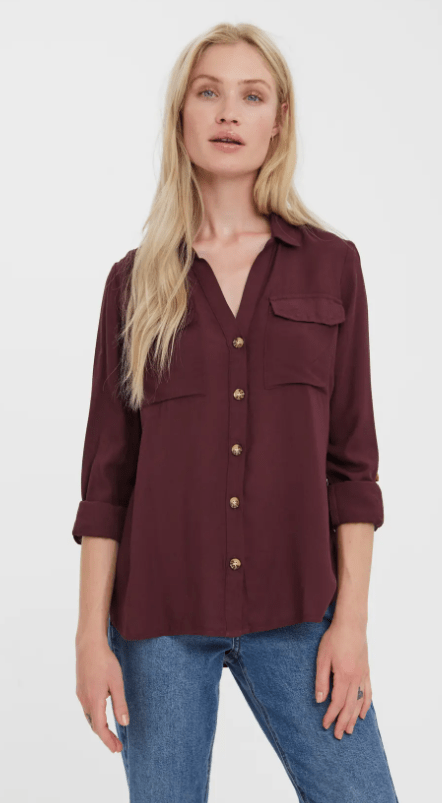 vero moda bumpy shirt viskos långärm 10275283