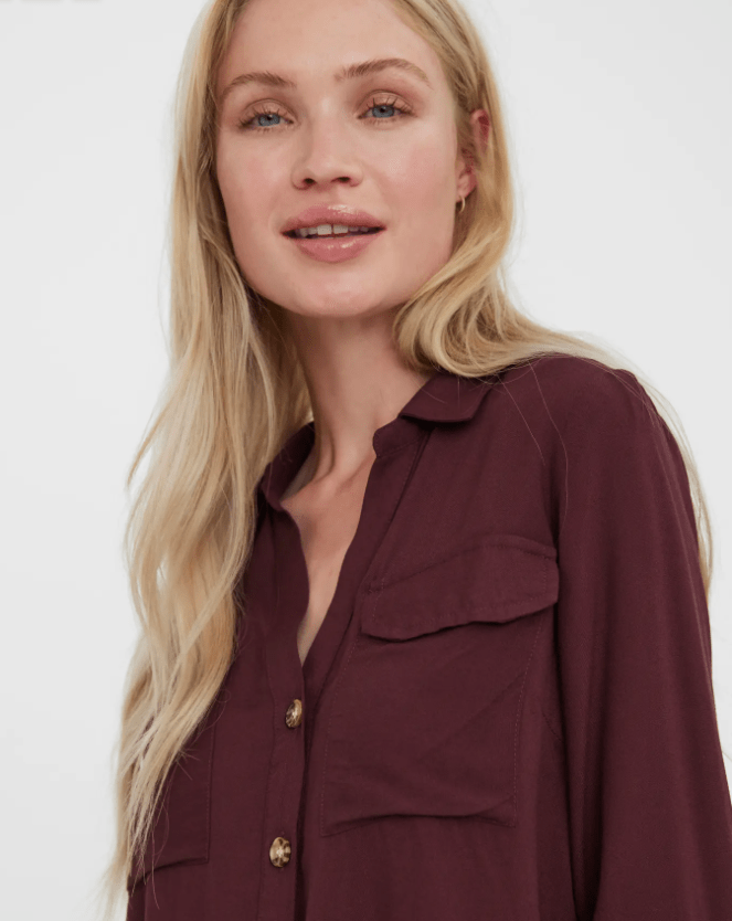 vero moda bumpy shirt viskos långärm 10275283