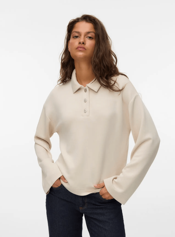 Vero Moda hali polo krage top mjuk viskos tencel 10331750