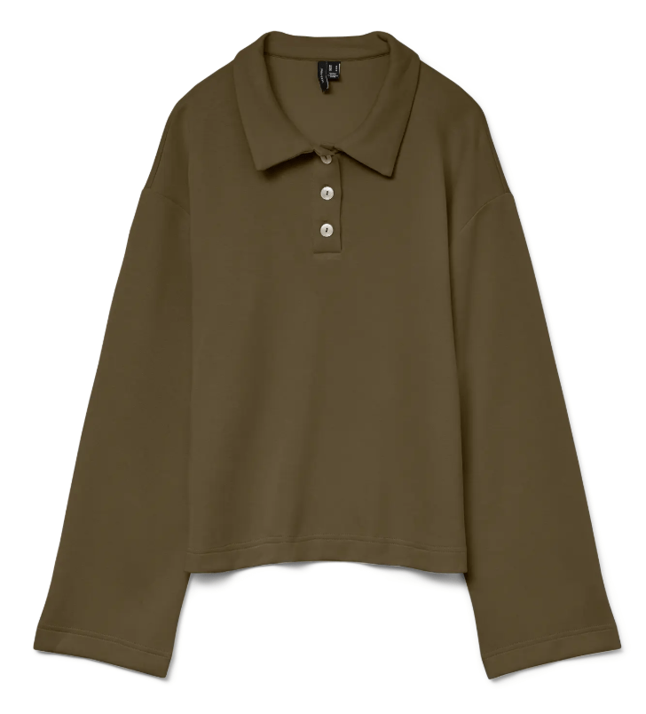 Vero Moda hali polo krage top mjuk viskos tencel 10331750