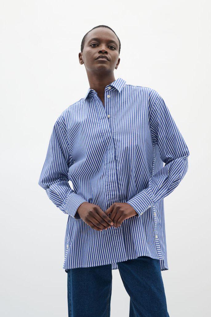 inwear blus skjorta natalja randig bomull 30111016