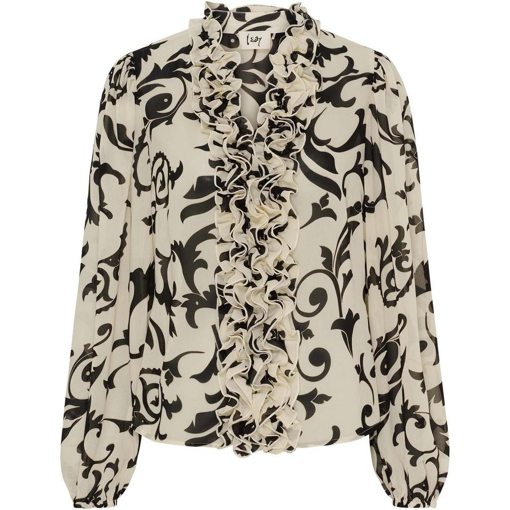 vibse ruffle blouse blus frill mönster 57427