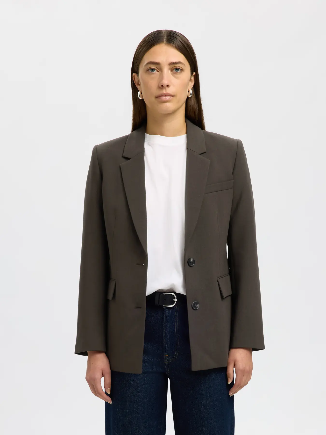 selected femme rita kavaj melange enkelknäppt 16094203