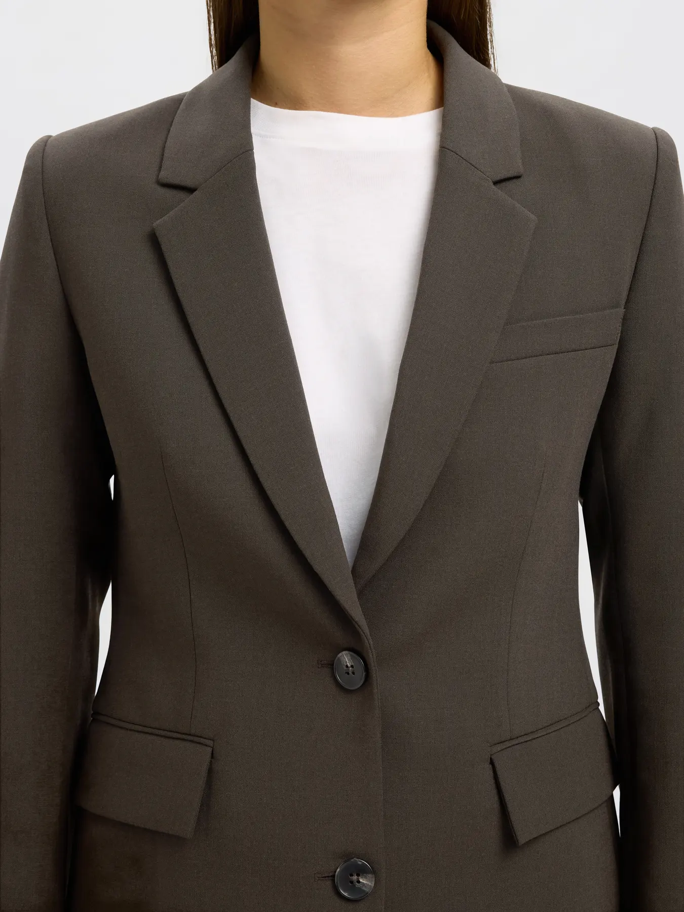 selected femme rita kavaj melange enkelknäppt 16094203