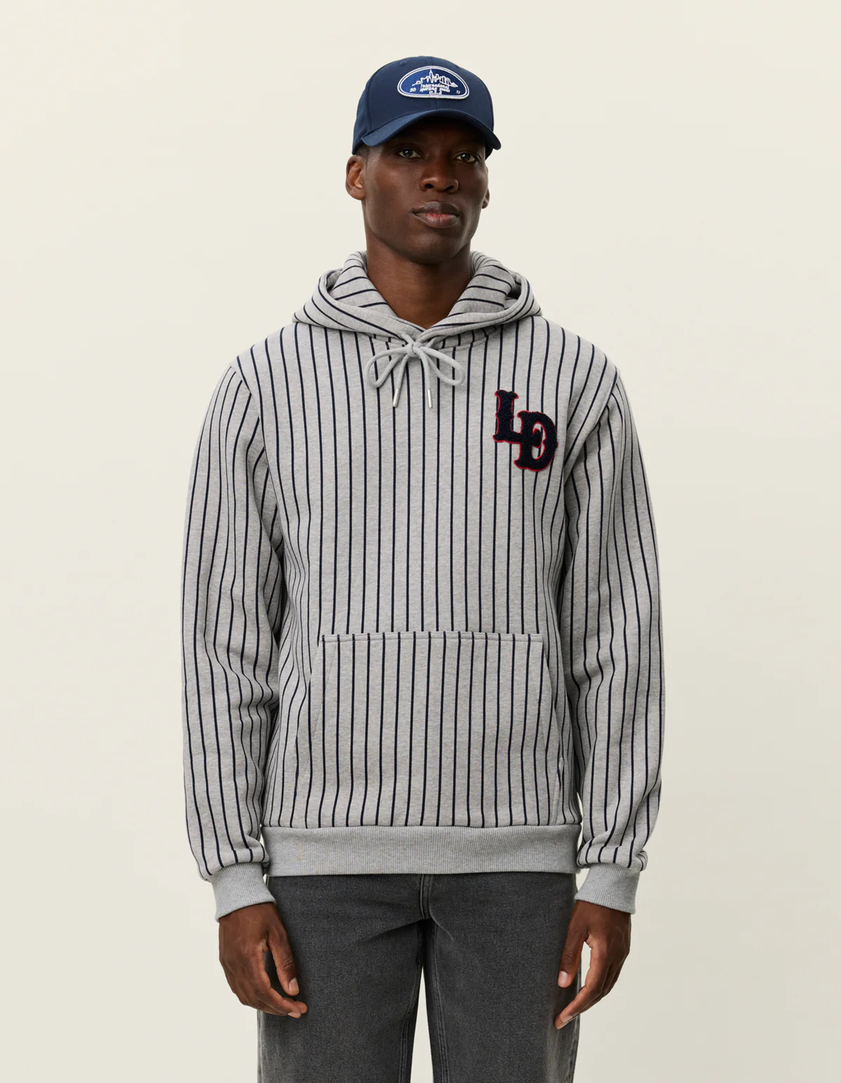 les deux brady ld hoodie pinstripe bomull logo 1001065
