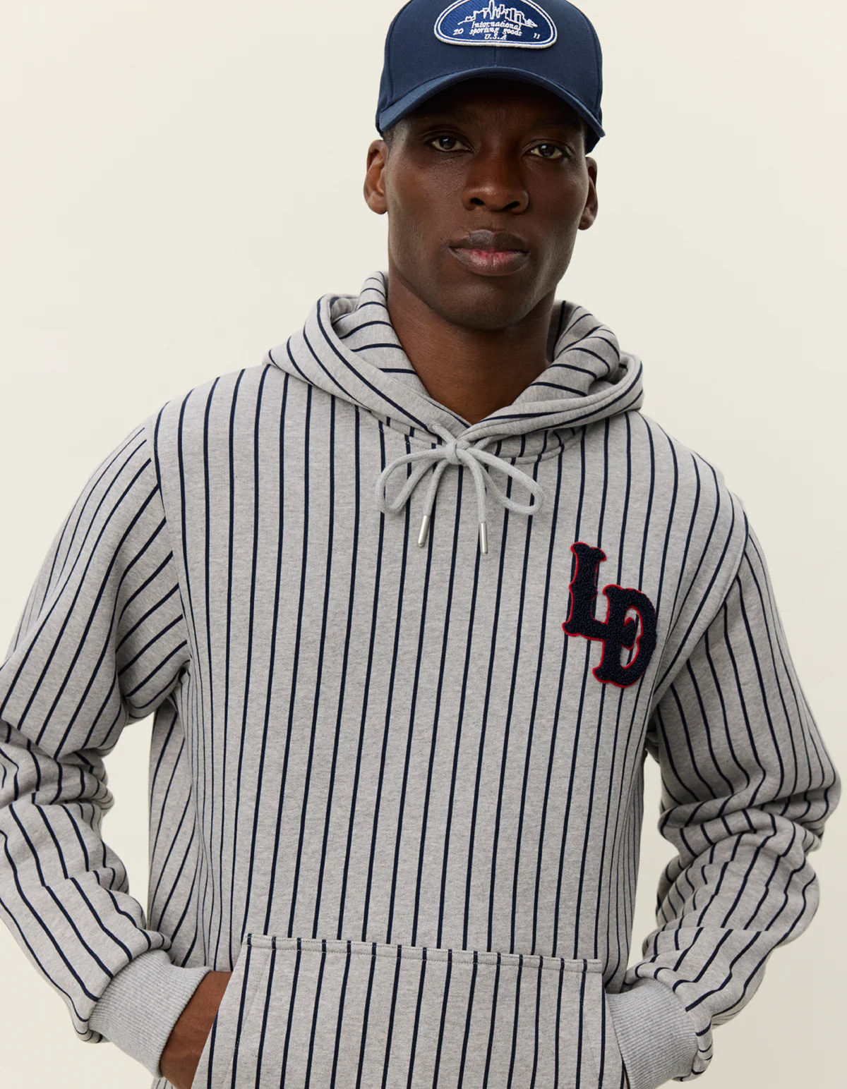 les deux brady ld hoodie pinstripe bomull logo 1001065