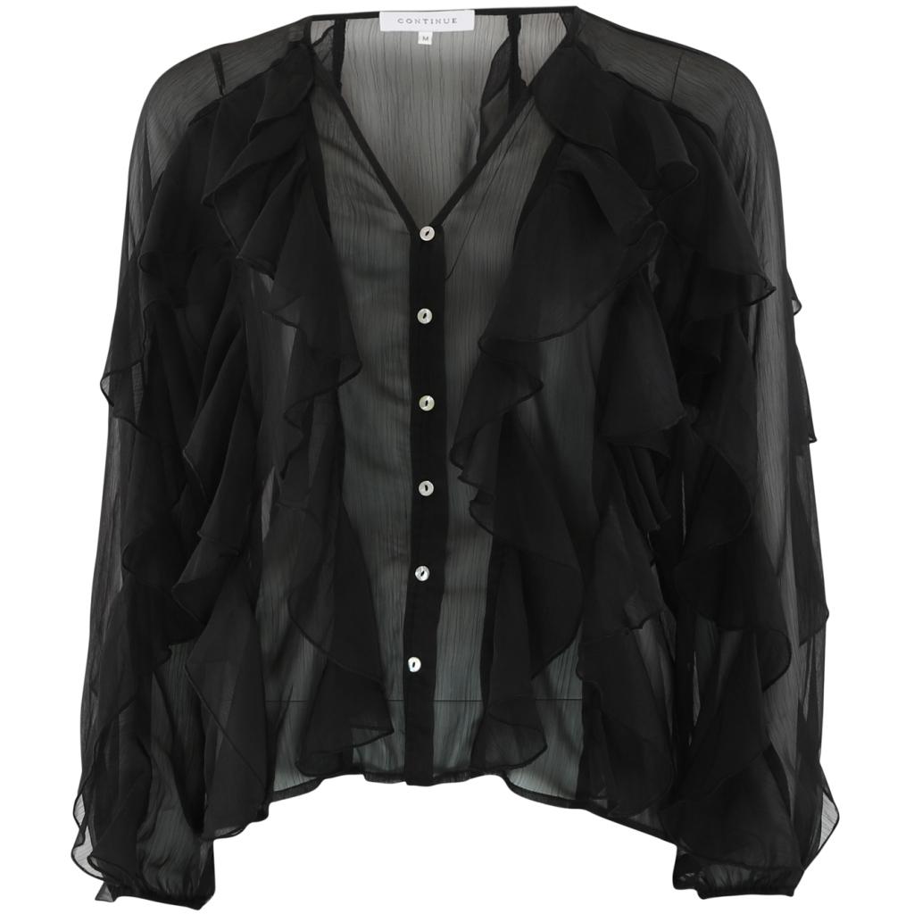 continue blus lissa flounce volang genomskinlig 14997