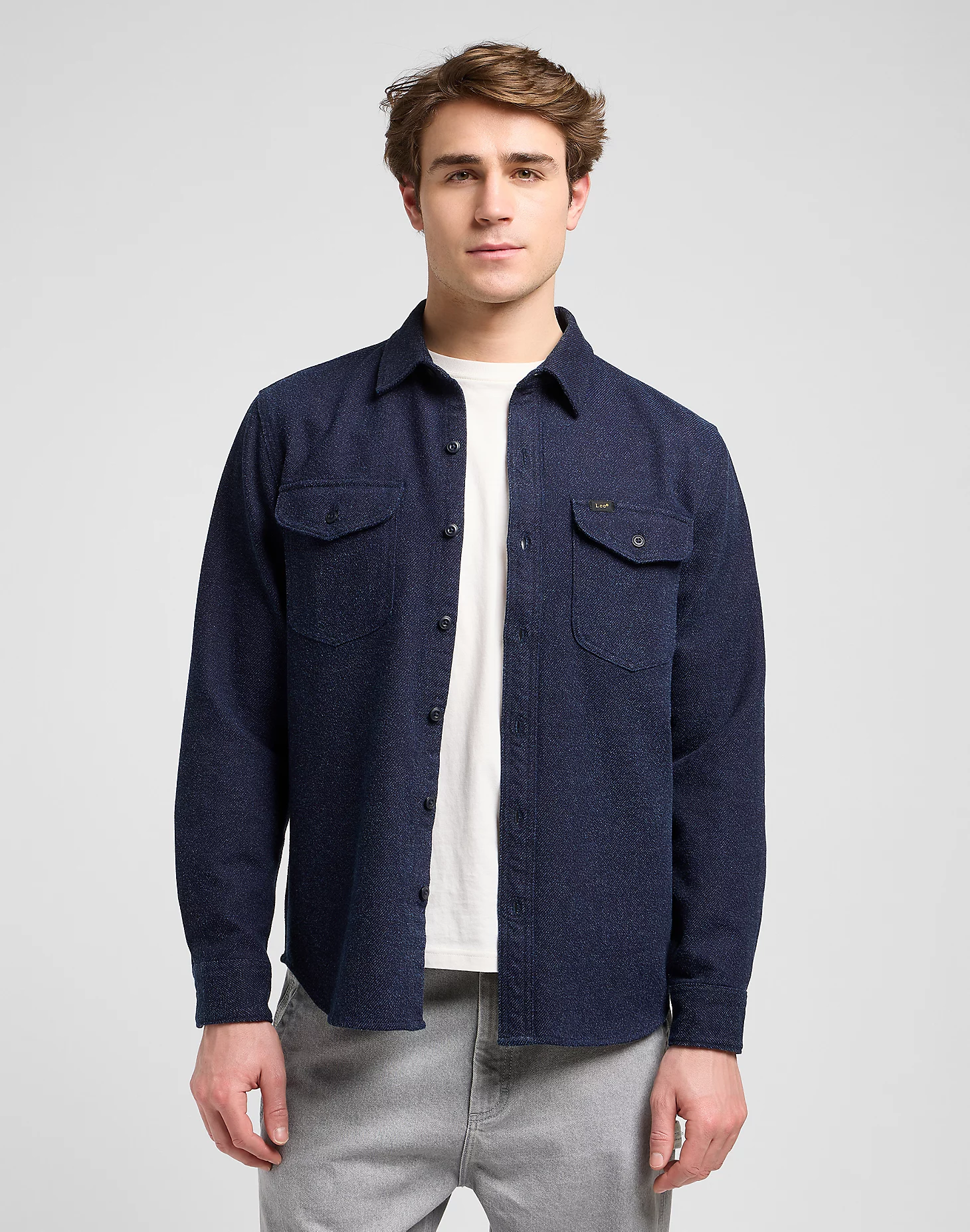 lee jeans workwear skjorta relaxed denim slitstark 112370567