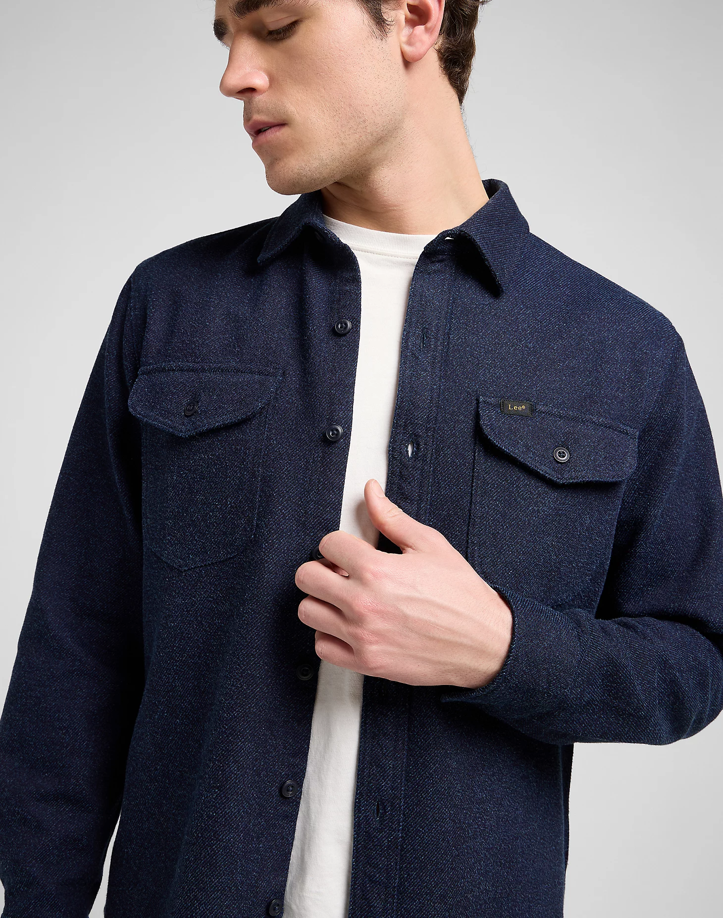 lee jeans workwear skjorta relaxed denim slitstark 112370567