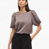 vila ellette puff top satin blank fest 14107986
