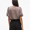 vila ellette puff top satin blank fest 14107986