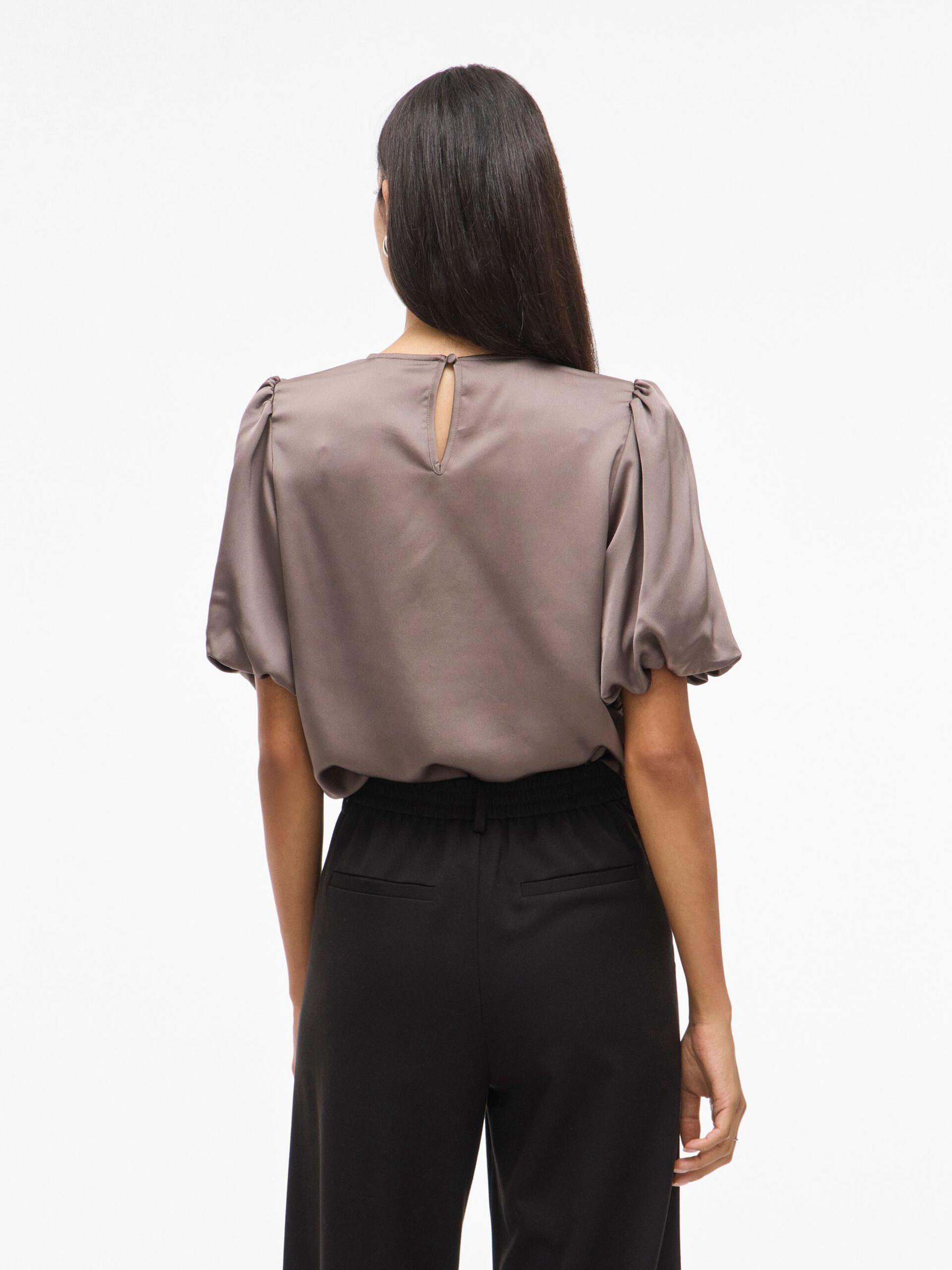 vila ellette puff top satin blank fest 14107986