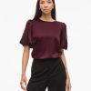 vila ellette puff top satin blank fest 14107986