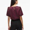 vila ellette puff top satin blank fest 14107986