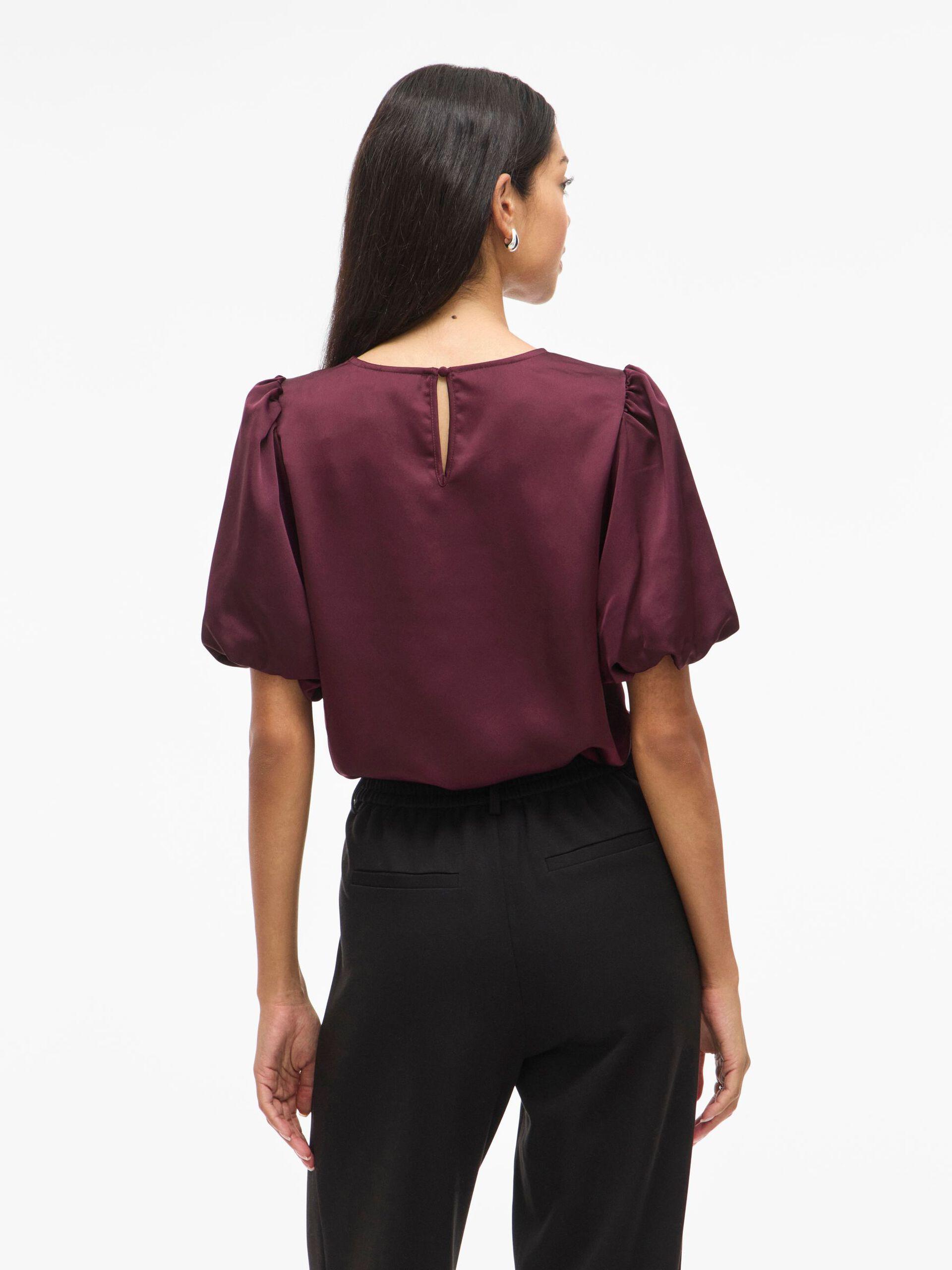 vila ellette puff top satin blank fest 14107986